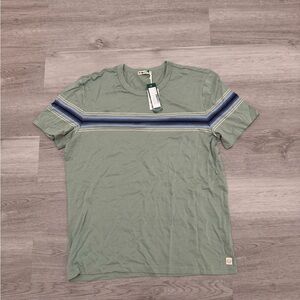 Marine Layer Signature Crew Tee Navy Blue Stripe Mens Size M NWT $48 MSRP